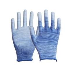 Blue striped work gloves from the PU coating collection